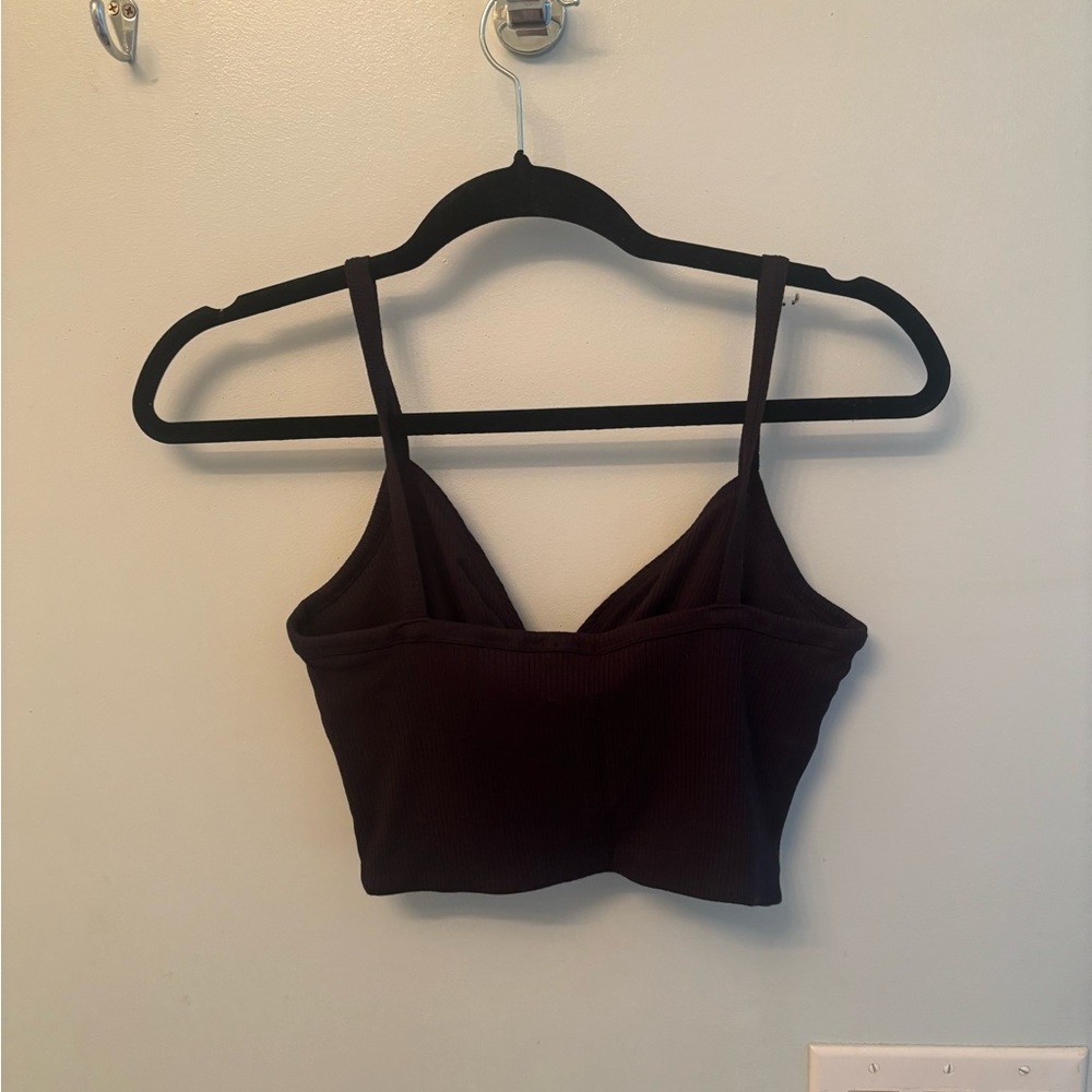 Wilfred black cropped Twist-Front Tank Top - Picture 3 of 3